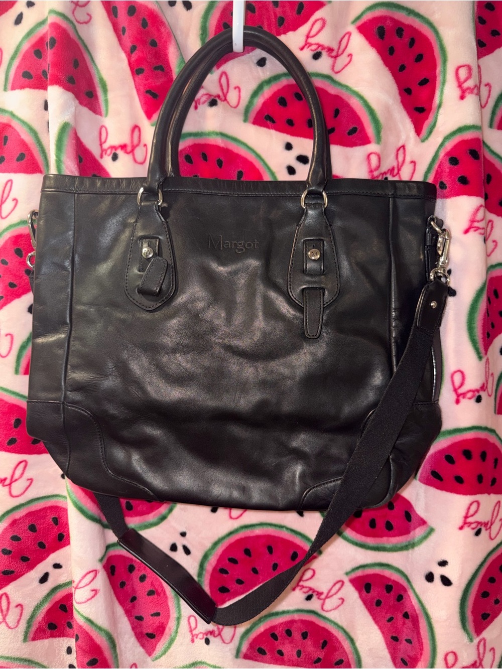 🖤 Margot Leather Tote Bag with Shoulder Strap